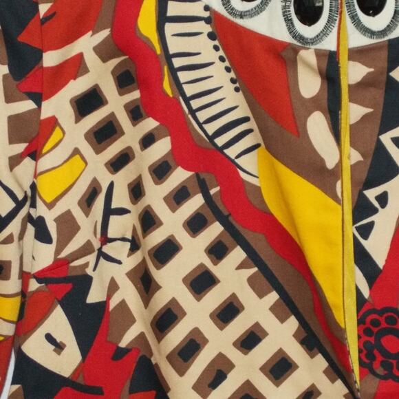 Birch Hill Red & Yellow Tribal Abstract Print Jeweled Blazer Sz Medium - Picture 4 of 4